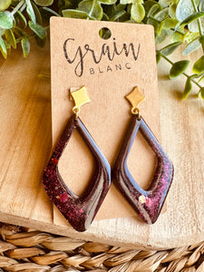 Boucles résine (Bordeaux doré)