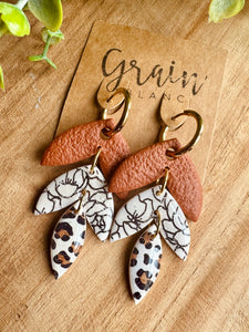 Boucles résine duo de pépites