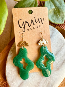 Boucles résine (vert doré)