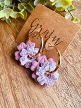 Charger l'image dans la galerie, Créoles &amp; doubles fleurs (fleurs &amp; doux rose)