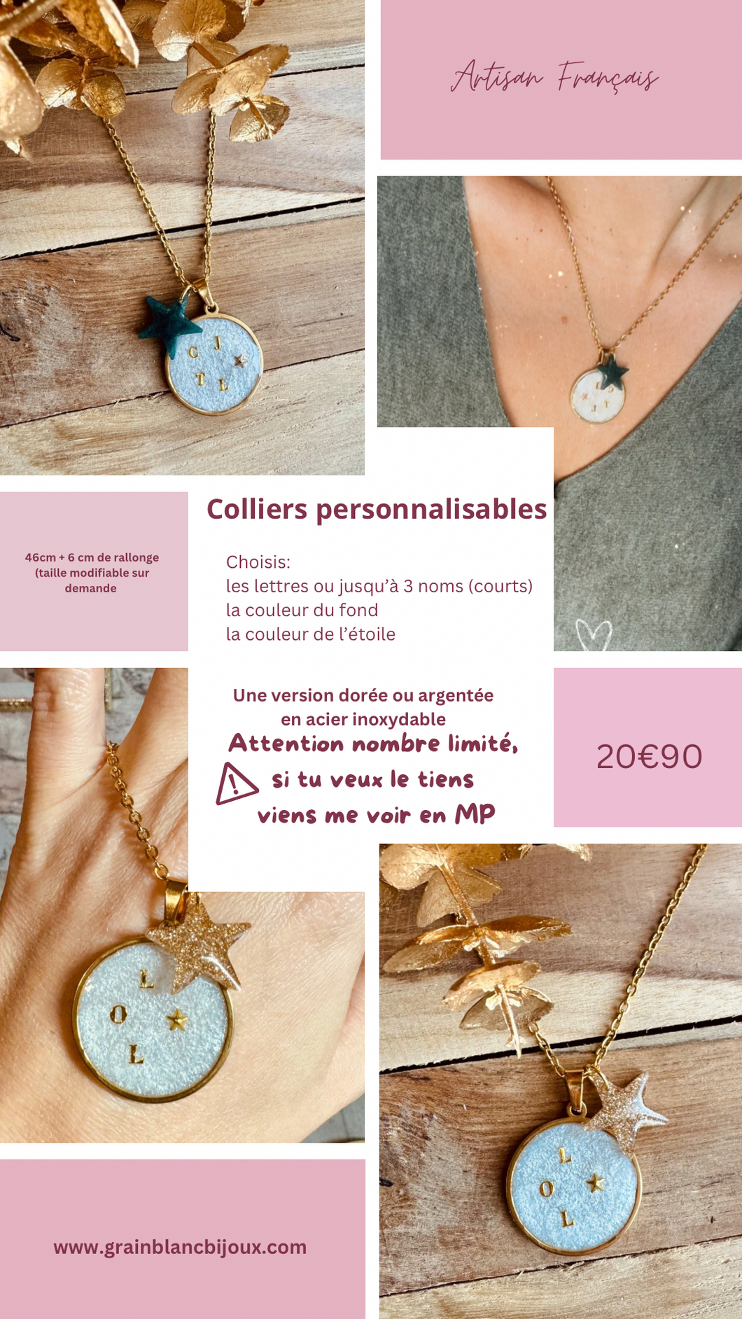 Collier médaillon personnalisé