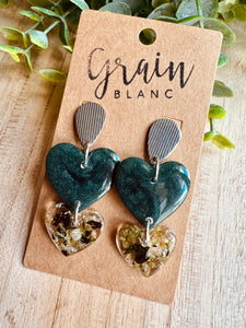 Boucles résine 🤍 (vert argenté)