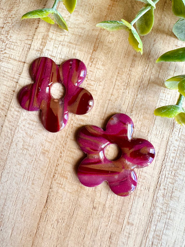 Duo de pépites (marbré marron bordeaux framboise)