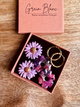 Charger l'image dans la galerie, Kit duo de pépites - deux lots de pampilles &amp; créoles (rose-bordeaux-doré)