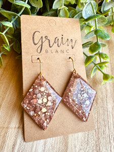 Boucles résine (vieux rose)