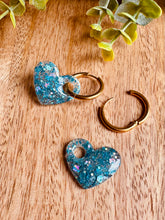 Charger l'image dans la galerie, Duo de pépites coeur (bleu paillettes)