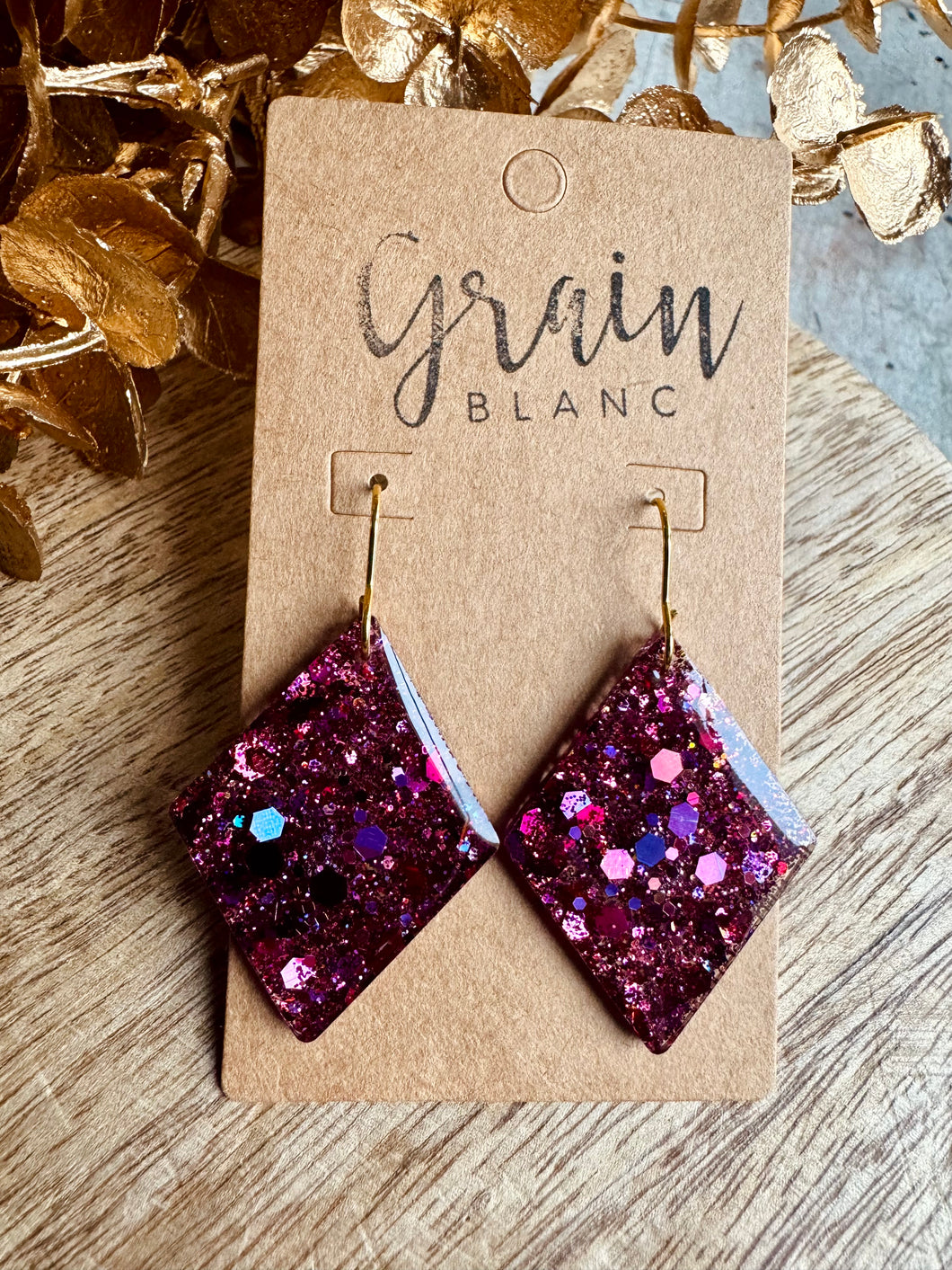 Boucles résine (multi rose)