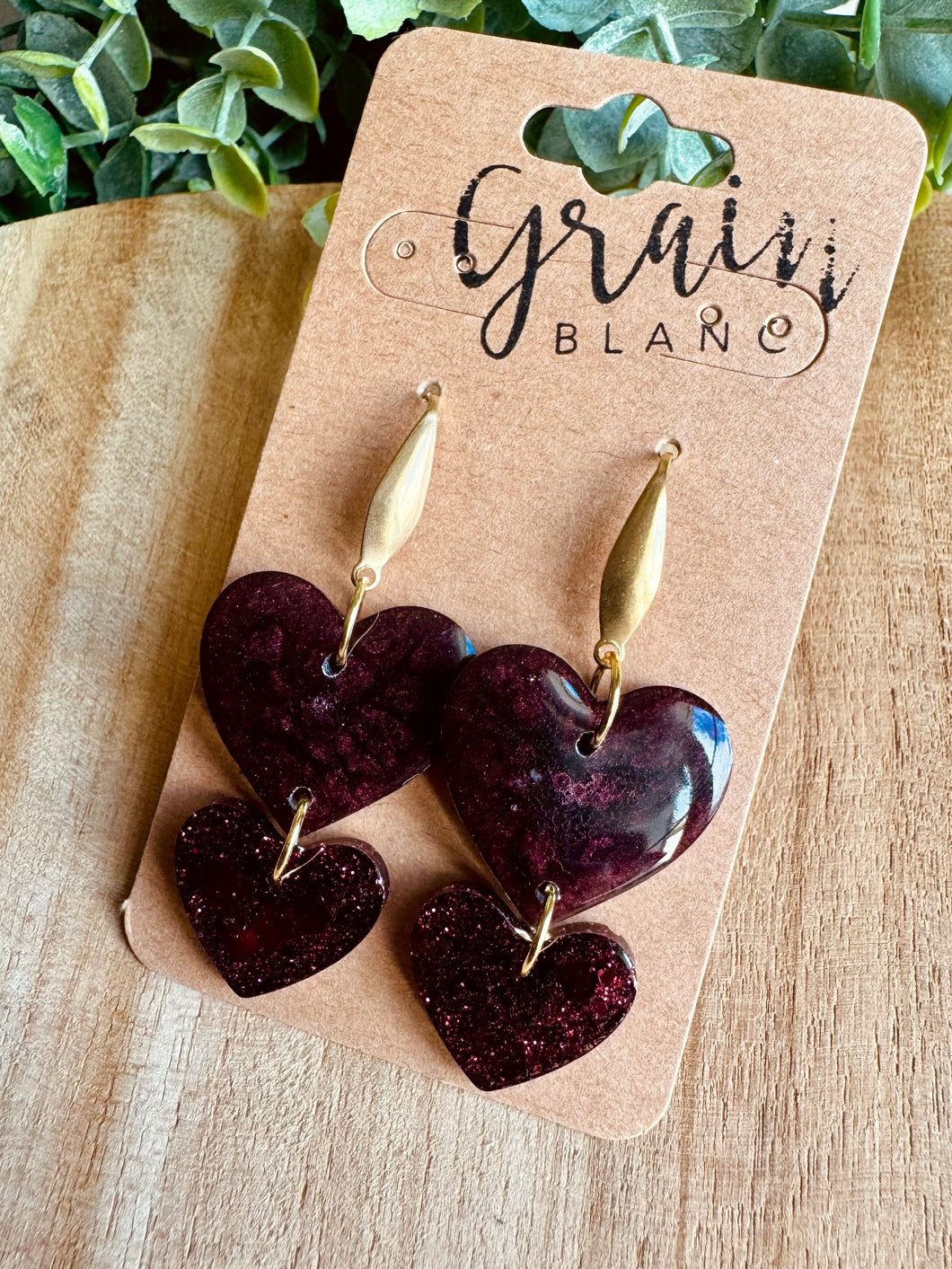 Boucles résine 🤍 (Bordeaux)