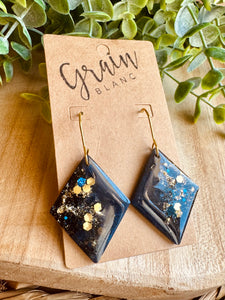Boucles résine (Marine doré )