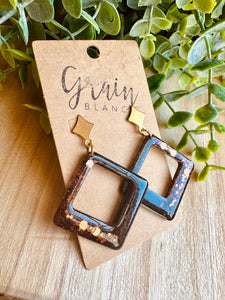 Boucles résine (noire doré bronze)
