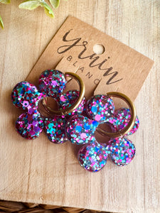 Boucles résine duo de pépites