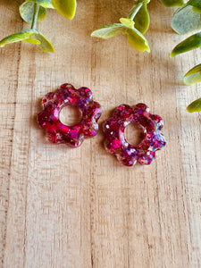 Duo de pépites (fleurs séchées & paillettes)
