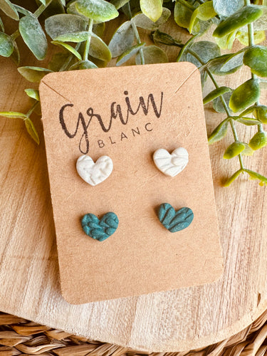 Mini boucles duo de coeurs