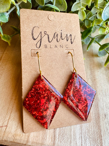Boucles résine (rouge)