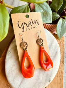 Boucles résine (orange argenté)