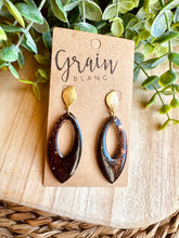 Charger l&#39;image dans la galerie, Boucles résine (noire bronze doré)