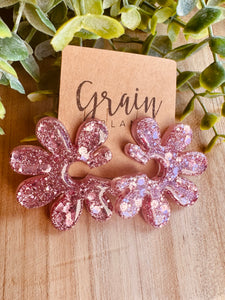 Boucles résine (rose)