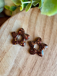 Duo de pépites (marron paillettes )