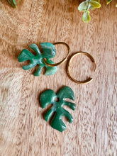 Charger l'image dans la galerie, Duo de pépites feuilles tropicales (marbré vert)