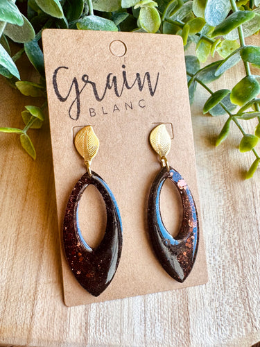 Boucles résine (noire bronze doré)