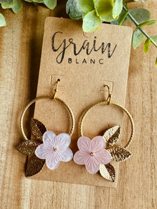 Boucles disques fleurs (doré)