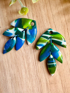 Duo de pépites (dégradé vert bleu)