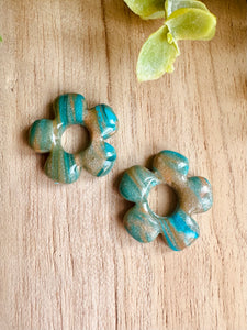 Duo de pépites (marbré turquoise abricot)
