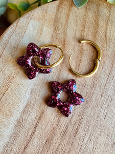 Duo de pépites (bordeaux paillettes )
