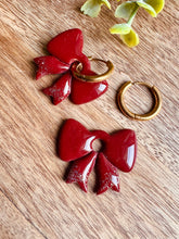 Charger l'image dans la galerie, Duo de pépites - maxi noeud (Bordeaux paillettes dorées)