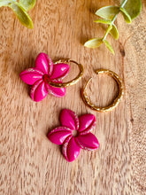 Charger l'image dans la galerie, Duo de pépites fleurs de Tiaré 🌺 (fucshia doré)