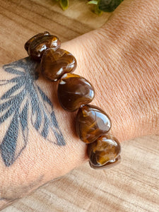 Bracelet MARRON « coeurs » - Taille M