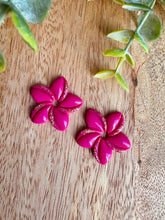 Charger l'image dans la galerie, Duo de pépites fleurs de Tiaré 🌺 (fucshia doré)