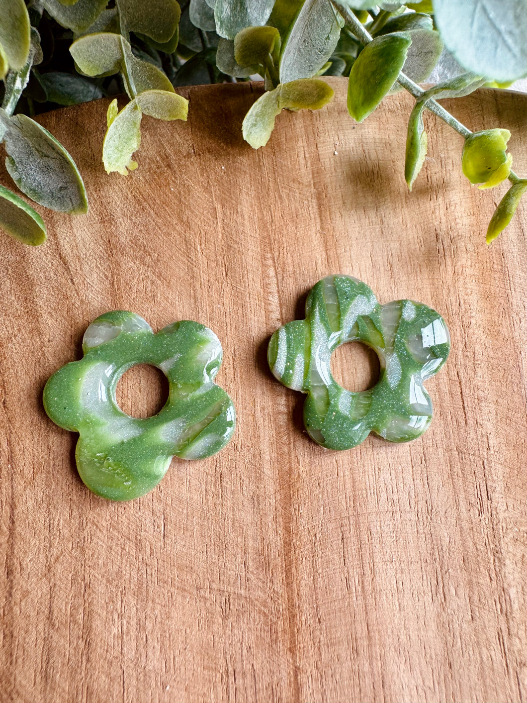 Duo de pépites (vert marbré)