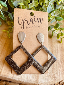 Boucles résine (noire argenté)