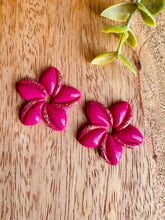 Charger l'image dans la galerie, Duo de pépites fleurs de Tiaré 🌺 (fucshia doré)