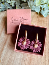 Charger l'image dans la galerie, Boucles « duo de pépites » - 1 pampille + des créoles- (vieux rose doré)