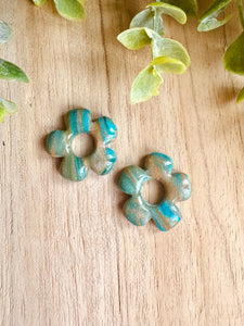Duo de pépites (marbré turquoise abricot)