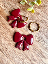 Charger l'image dans la galerie, Duo de pépites - maxi noeud (Bordeaux paillettes dorées)