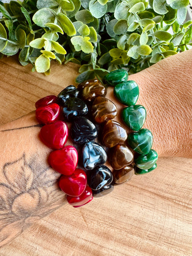 Bracelet NOIRE  « coeurs » - Taille S