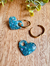 Charger l'image dans la galerie, Duo de pépites coeur (bleu paillettes)