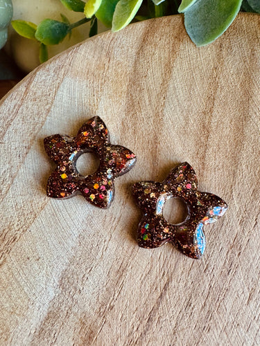 Duo de pépites (marron paillettes )