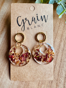 Boucles résine (fleurs séchées )
