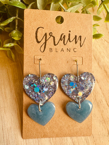 Boucles résine 🤍 (bleu argenté)