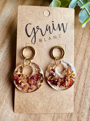 Boucles résine (fleurs séchées )