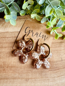 Boucles résine duo de pépites (doré chaud )