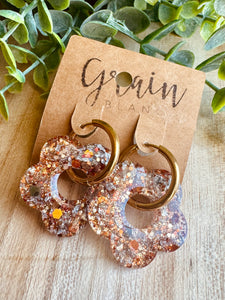 Boucles résine duo de pépites