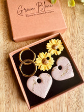 Charger l'image dans la galerie, Kit/Cadeau « duo de pépites » - 2 pampilles + créoles- (rose -jaune-doré )