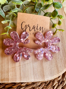 Boucles résine (rose)