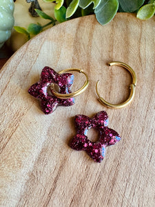Duo de pépites (bordeaux paillettes )