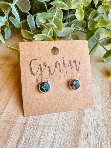 Mini boucles de résine (vert rose gold)